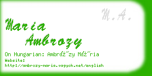 maria ambrozy business card